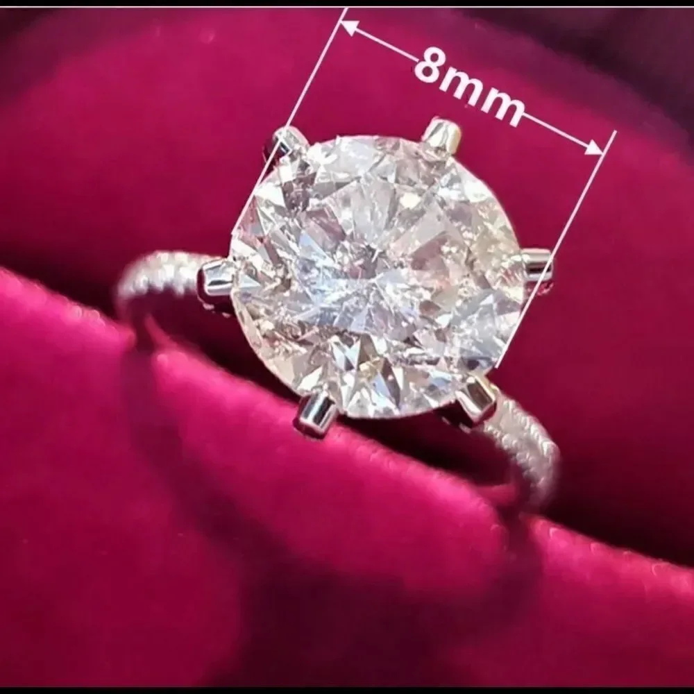 Beautiful 2ct Silver CZ Diamond Ring - Picture 2 of 4